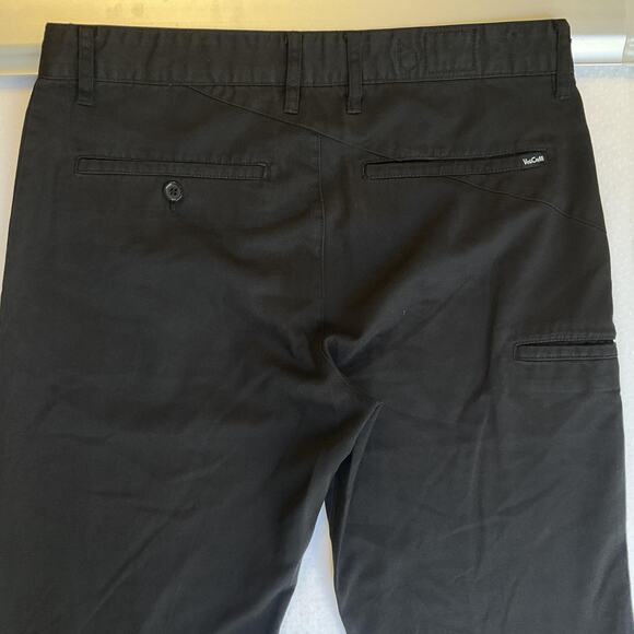 Volcom Men Pants 33 Black Chino Twill Frickin Slim Logo Button 32" Inseam - Picture 4 of 11